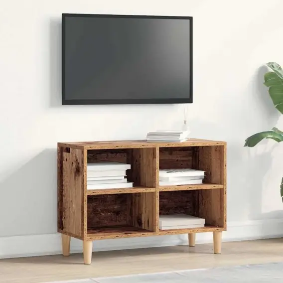 Oferta czasowa Szafka telewizyjna z drewnianymi nogami Stare drewno 69.5x30x50 cm Lumarko! - Hurtownia wielobranżowa Lumarko